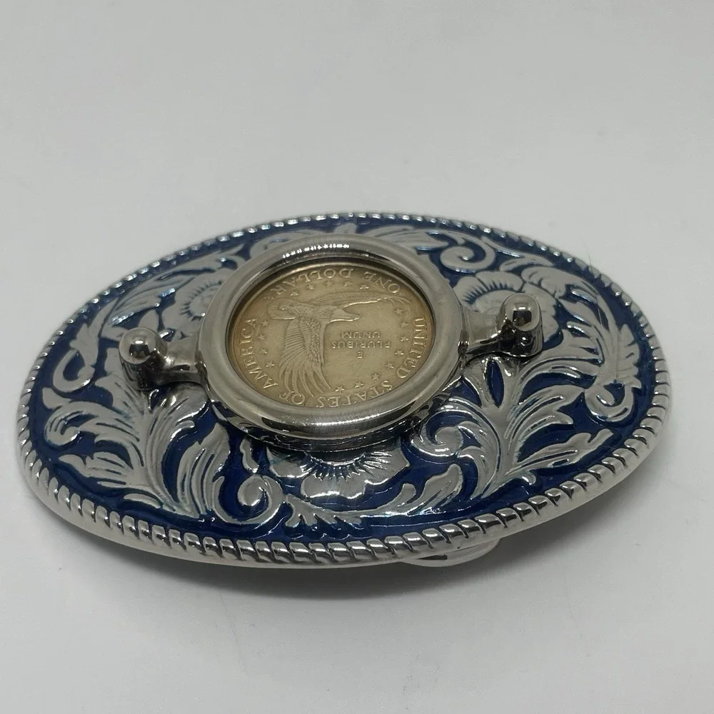 United States Of America One Dollar Coin Belt Buckle Pluribus UNUM USA‎